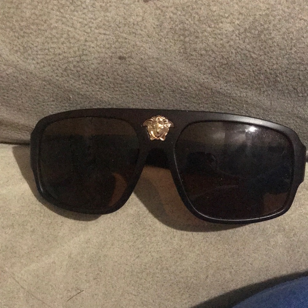 SOLD ***** Versace sunglasses 🕶- Very dark brown and gold Versace symbols , NWT